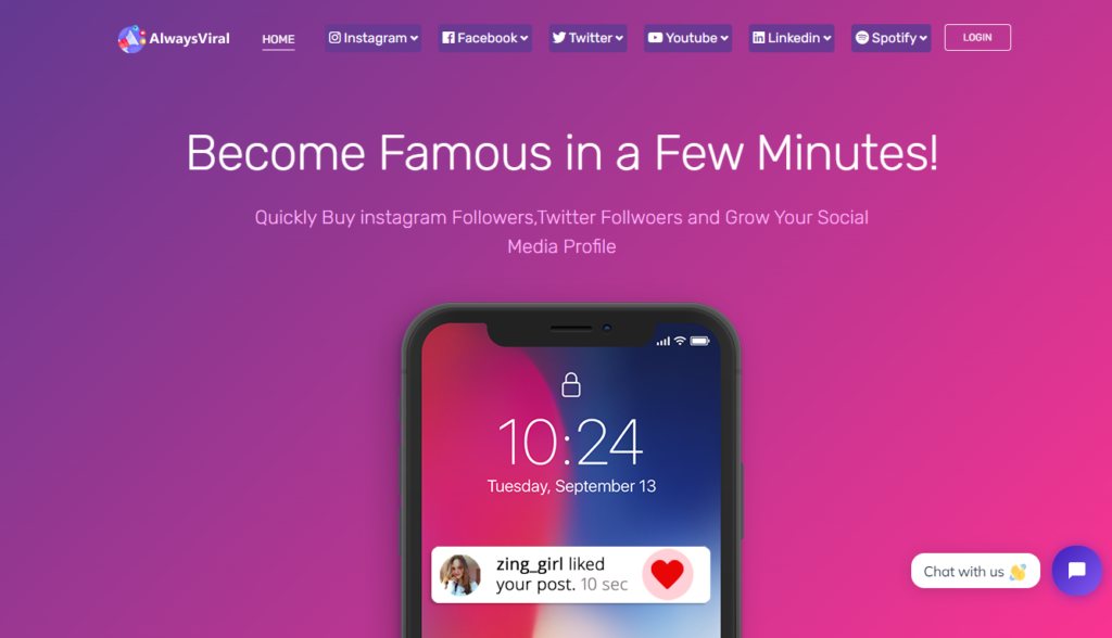 AlwaysViral - Probably one of the best site to buy Instagram followers