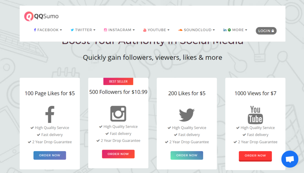 QQSumo - Probably one of the best site to buy Instagram followers