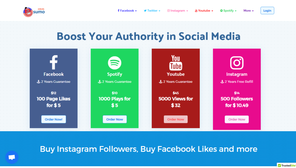 SMMSumo - Best website to buy Instagram followers